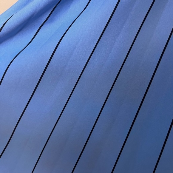 Vintage Sears Blue Wrap Dress Cap Sleeve Midi 70s 80s Size 14P Preppy Timeless - Picture 7 of 11